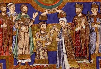 Evangeliar Heinrichs des Löwen mit Krönungsszene