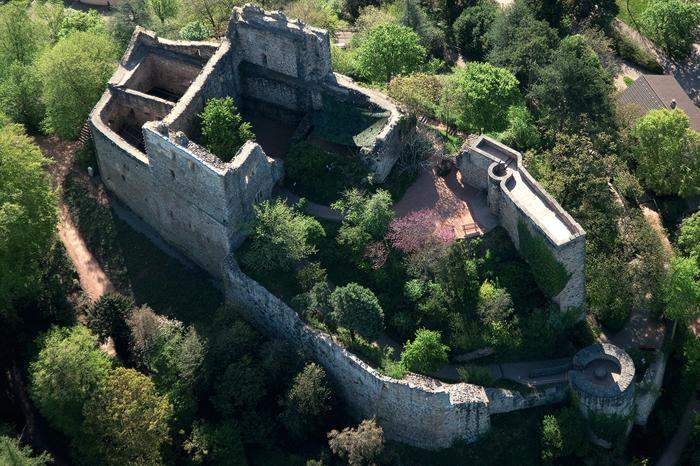 Luftansicht der Burg Badenweiler