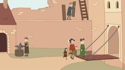 Ausschnitt der interaktiven Anwendung "Die Burg im Mittelalter"