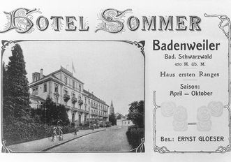 Werbung des Hotel Sommers, der heutigen Parktherme